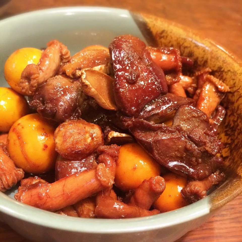 鶏レバーと玉ひもの甘辛煮|ありさん