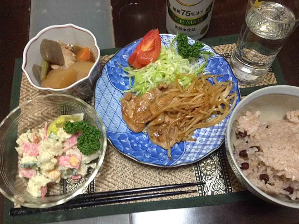 豚ロースのヨーグルト味噌漬け＆酢鶏＆ボテトサラダ|まぐろさん