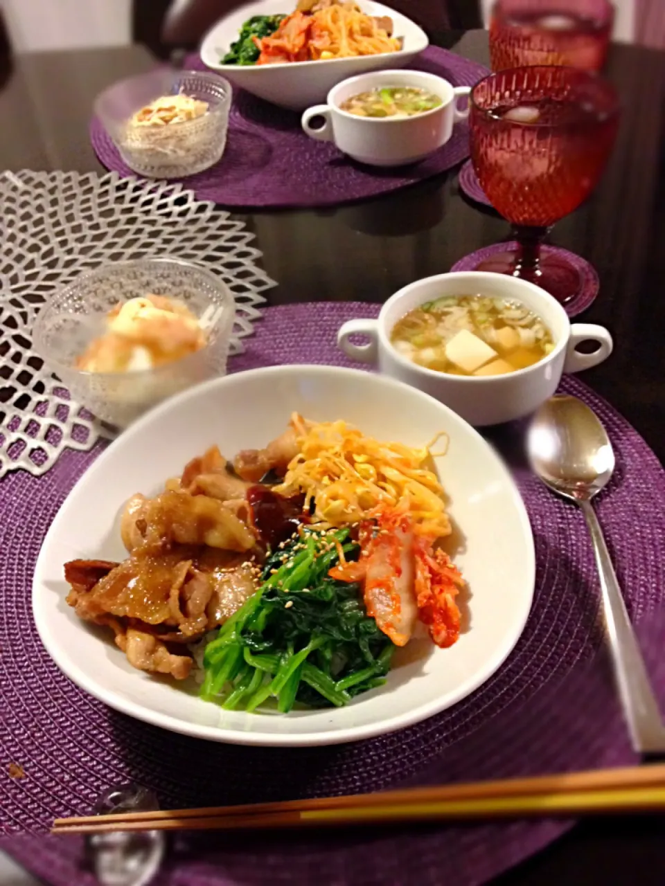 ビビンバ風丼|青い空さん