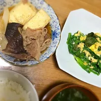 Snapdishの料理写真:揚げだし肉どうふ・レタスと卵いため|和さん