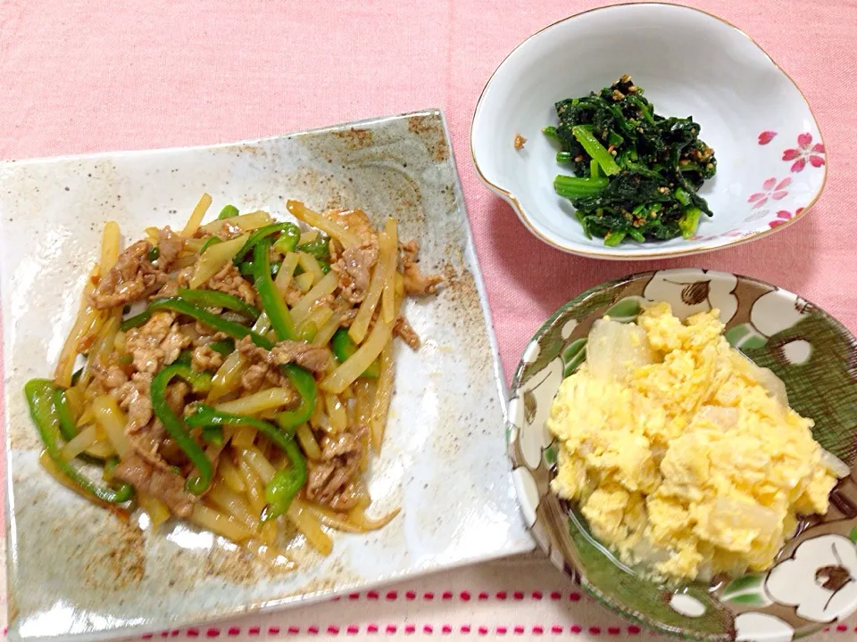 じゃがいものチンジャオロース🎵晩ご飯|ほなさん