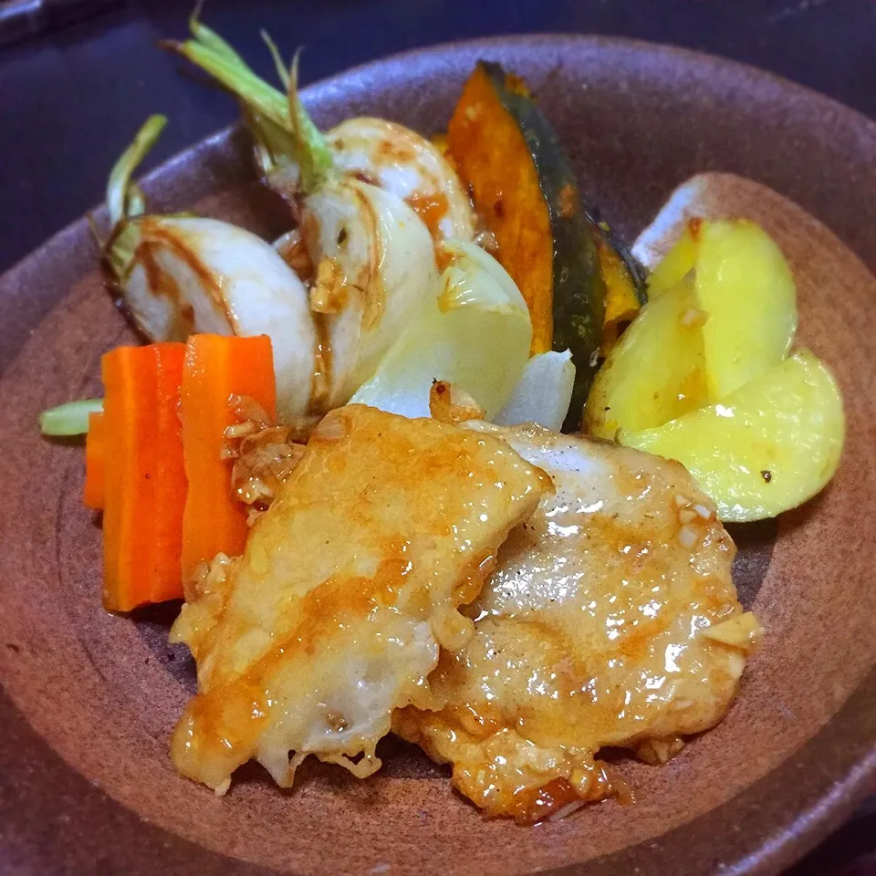 メカジキのレモンバターソテー 焼き野菜添え|もるとカッツォさん