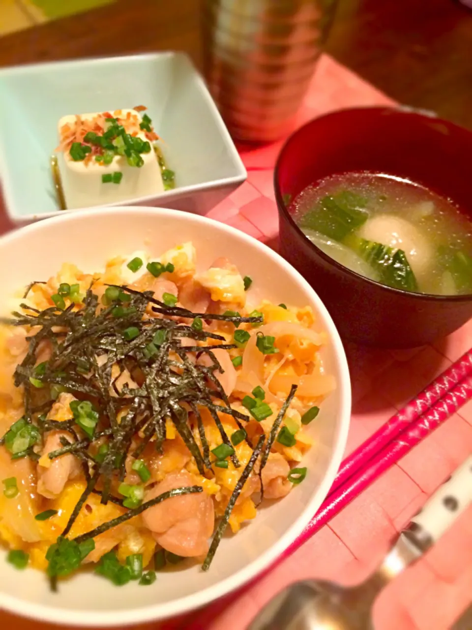 親子丼、じゃが豚スープ|イツキさん