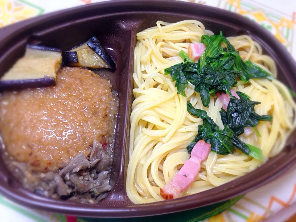 Snapdishの料理写真:おろしハンバーグ＆香味醤油スパゲッティ|ゆうじ.さん