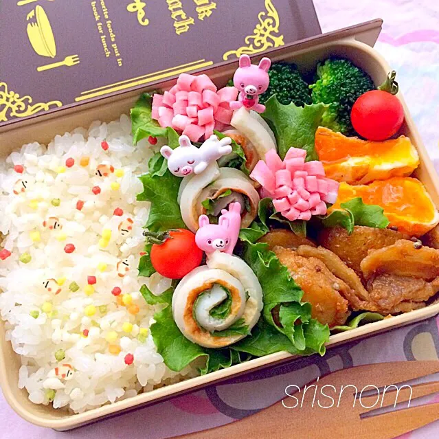 Snapdishの料理写真:2015.5.19 娘弁当|なおさん