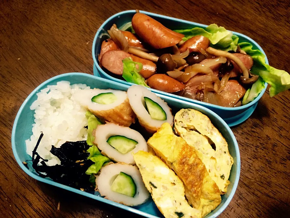 ソーセージ炒めと卵焼きで弁当( ^ω^ )|もっつぁさん