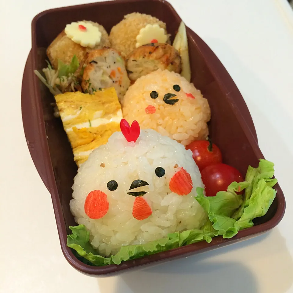 にわとりさんとヒヨコさんのお弁当|manacocoさん