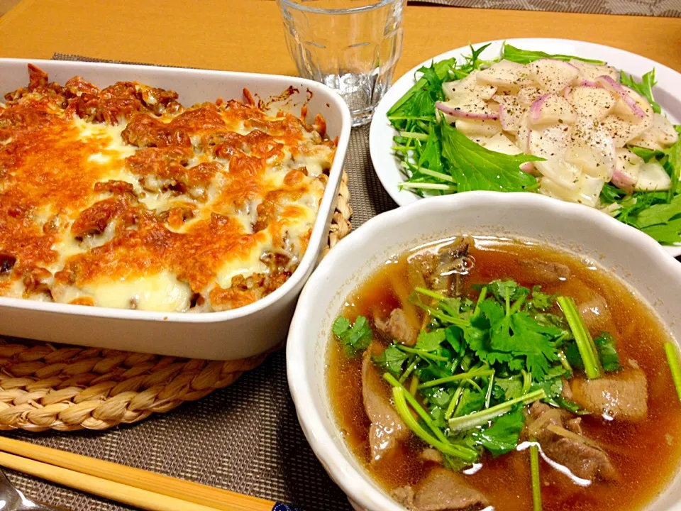 焼きカレー、牛肉香菜のスープ|ねむねこさん