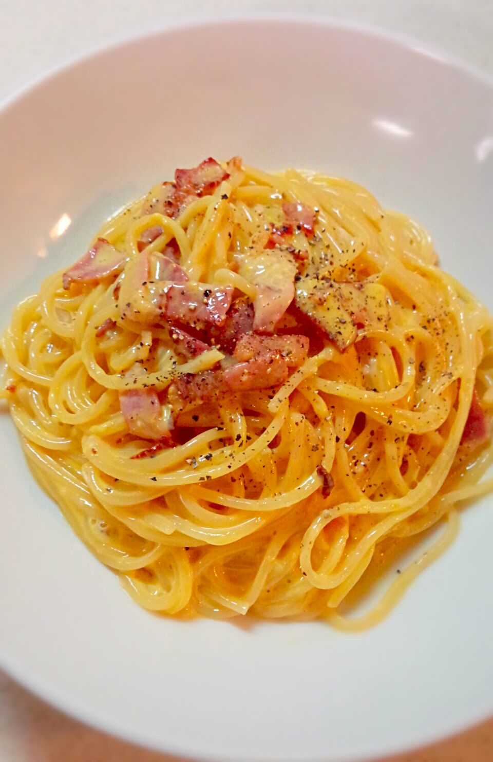 ゆっこの牛乳とスライスチーズでカルボナーラ ゆっこ Snapdish スナップディッシュ Id 0kvoga