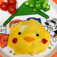 Snapdishの料理写真:ひよこオムライス|Tomoko Ueharaさん