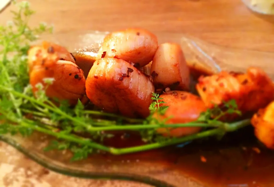 Scallop sautéed with butter ponzu chili pepper.|Akiko Nishimaeさん