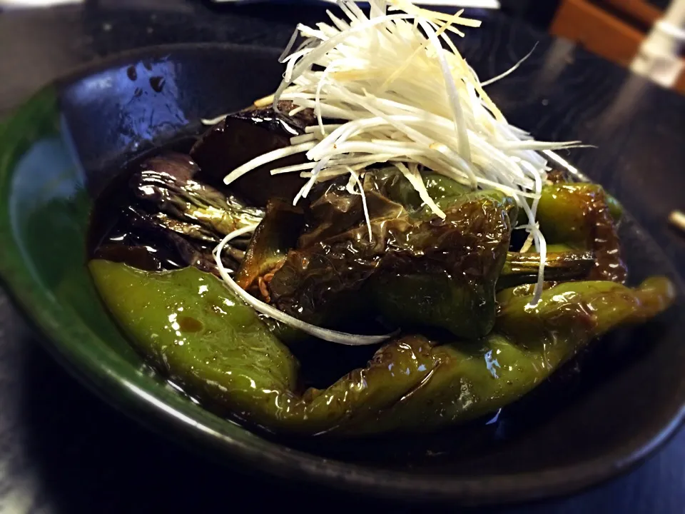 絹皮茄子 万願寺 蝦子醤油焼き浸し|やまださん