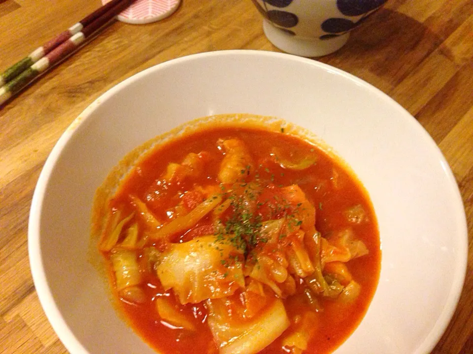 鶏肉とキャベツのトマト煮|chiさん