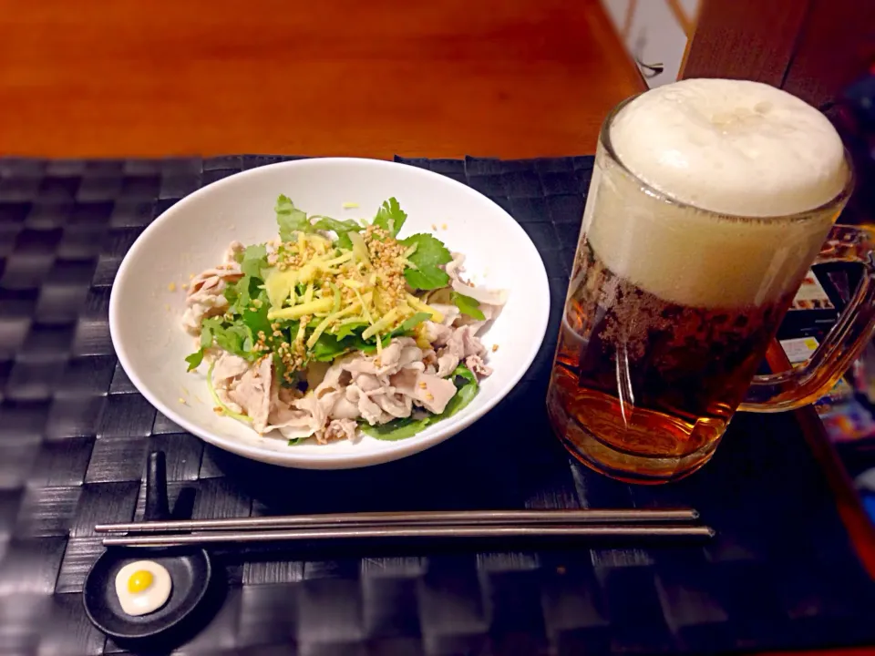 豚肉冷しゃぶサラダ🍺|マニラ男さん