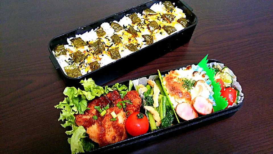 旦那弁当☆チキンカツの洋定食♪|pikyuさん