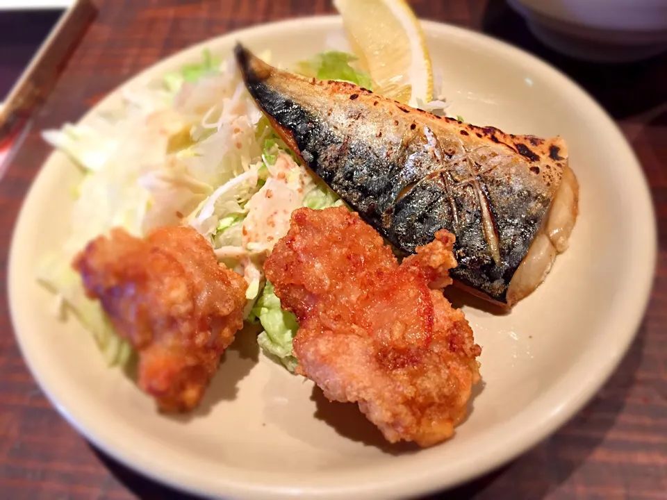 塩サバ定食、唐揚げ付き|Yas Nakさん