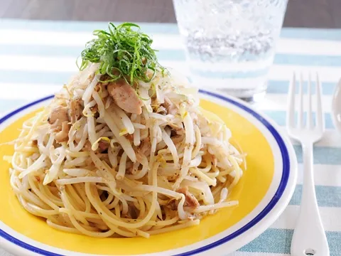 ハムともやしの中華風大盛りダイエットパスタ|ヤマサ醤油公式アカウントさん