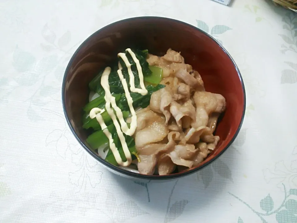 簡単！豚肉と小松菜のさっぱりうどん（＾〇＾）|ふとい なみさん