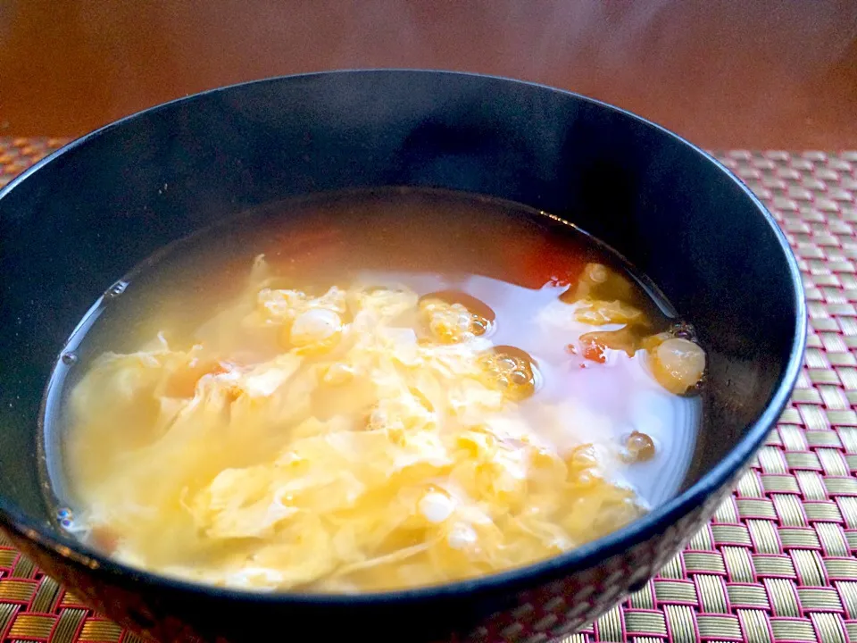 西紅柿鶏蛋湯🍅chinese soup of beaten egg&tomato♨かき卵とﾄﾏﾄの中華ｽｰﾌﾟ|🌈Ami🍻さん