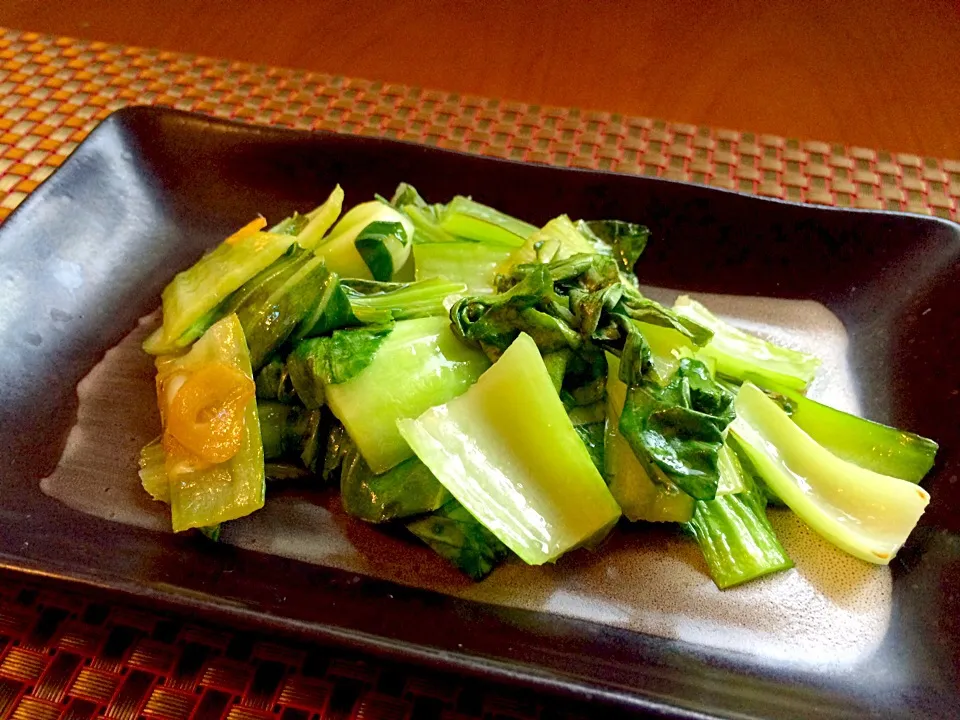 炒青菜(ﾁｬｵﾁﾝﾂｧｲ)🌿Salty stir-fried of qing-geng-cai🌿青梗菜の塩味炒め|🌈Ami🍻さん