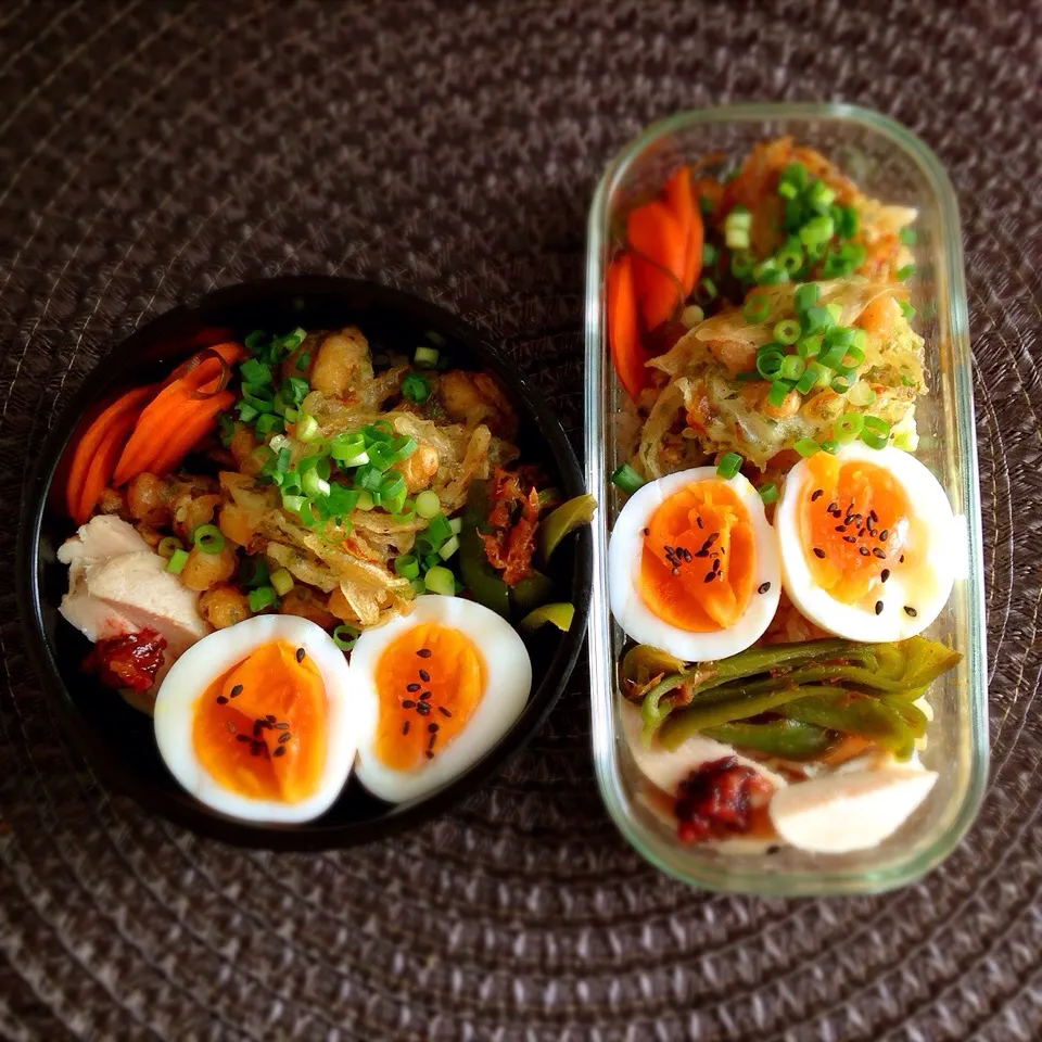 大豆と玉ねぎの磯辺かき揚げ丼弁当|colzaさん