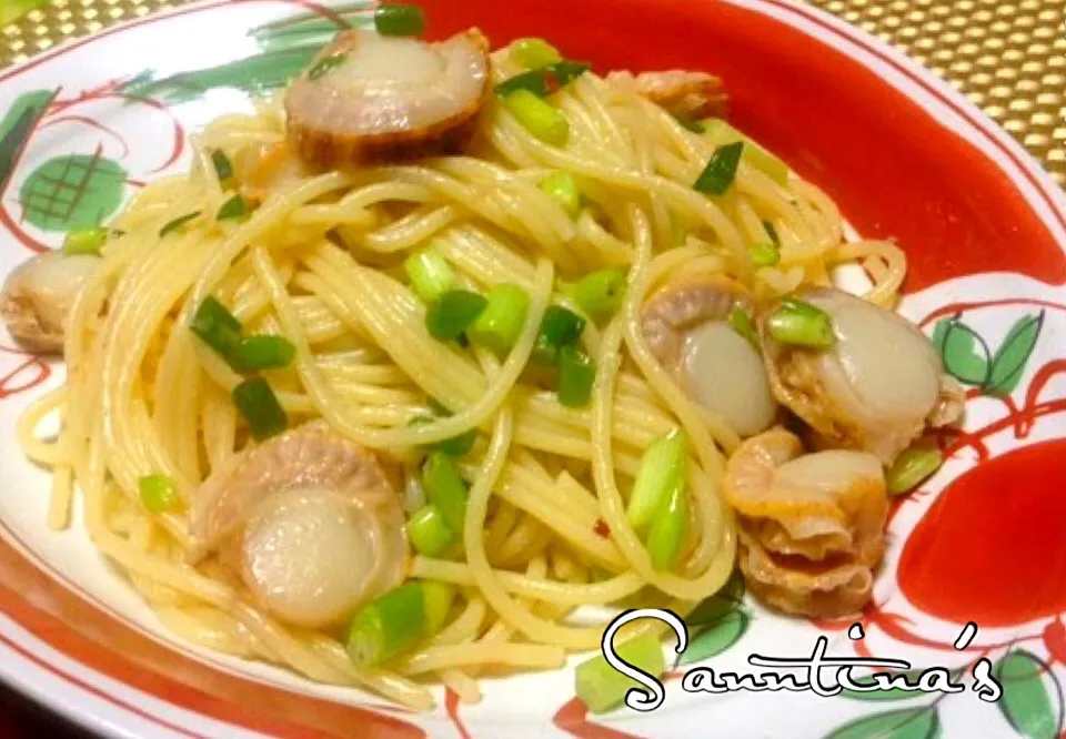 🍴Spaghetti with scallops 😋スパゲッティwith ホタテfor 晩ごはん...醤油&ガーリック味です^_^|🌺Sanntina🌺さん