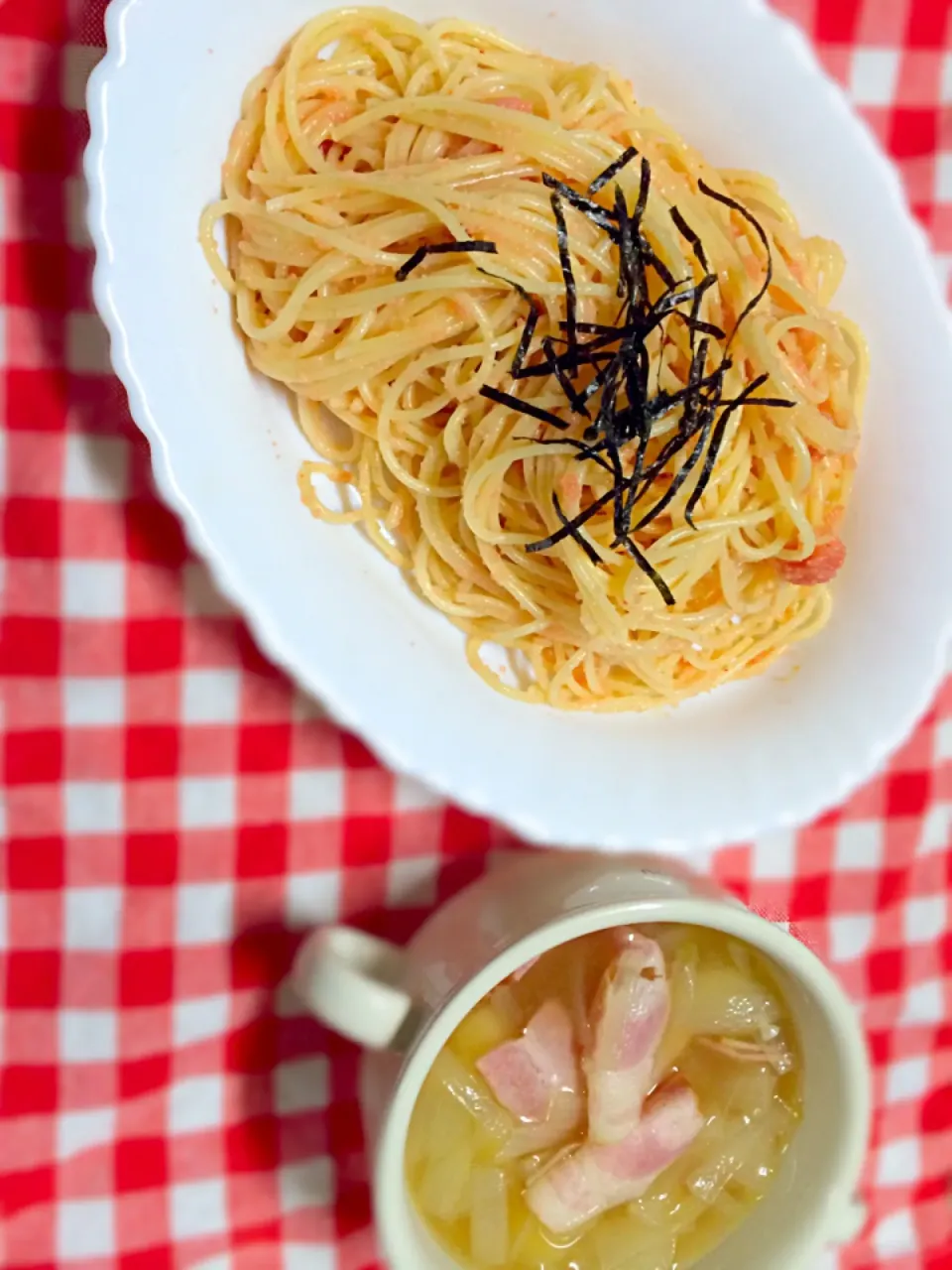 明太子パスタとポトフ|れいかさん