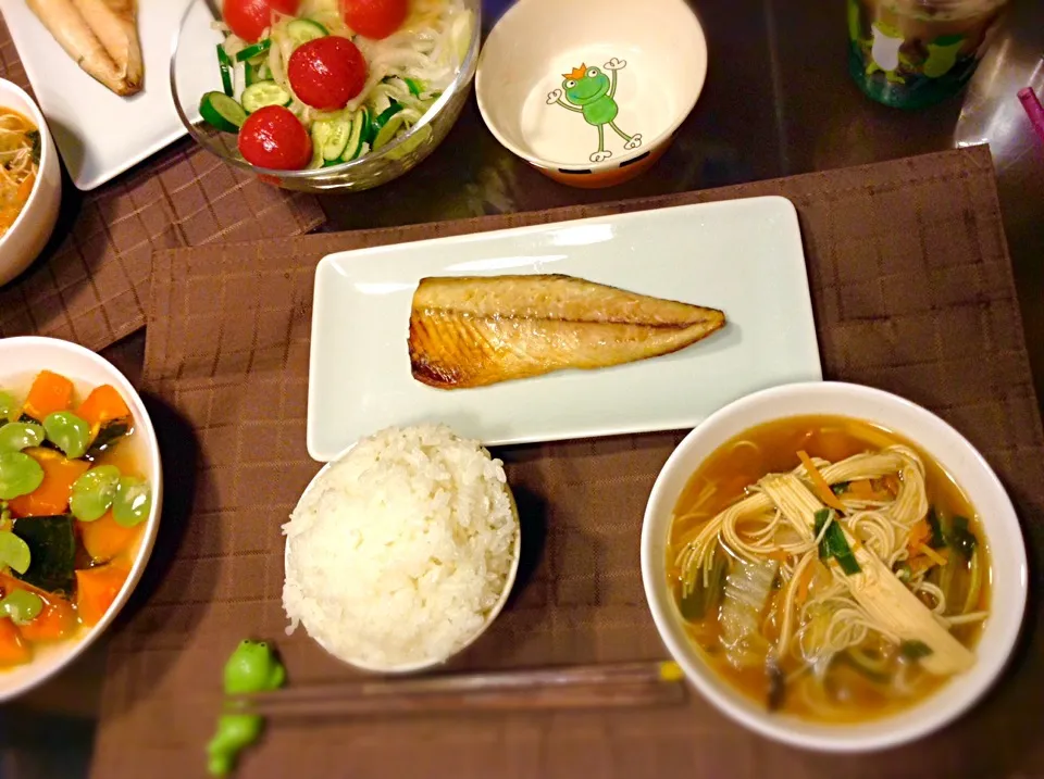 にゅうめん・鯖の一夜干し|ケロケロみんさん