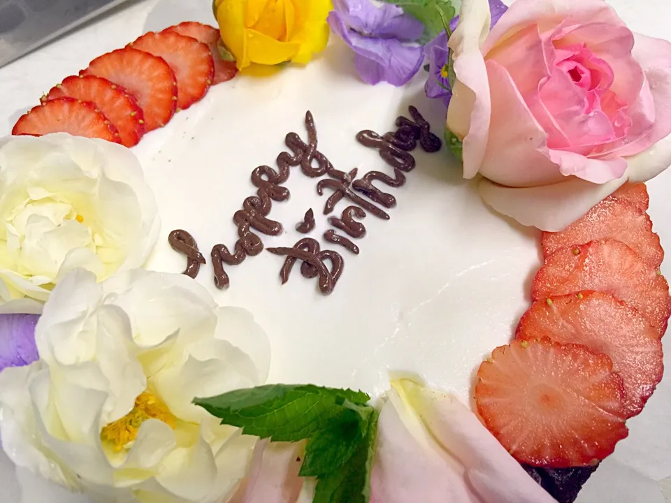 薔薇のお誕生日ガトーショコラ(^^)|chef.eijiさん