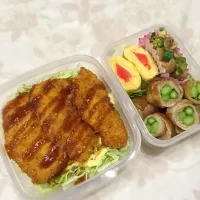 Snapdishの料理写真:ソースカツ弁当！|あけみさん