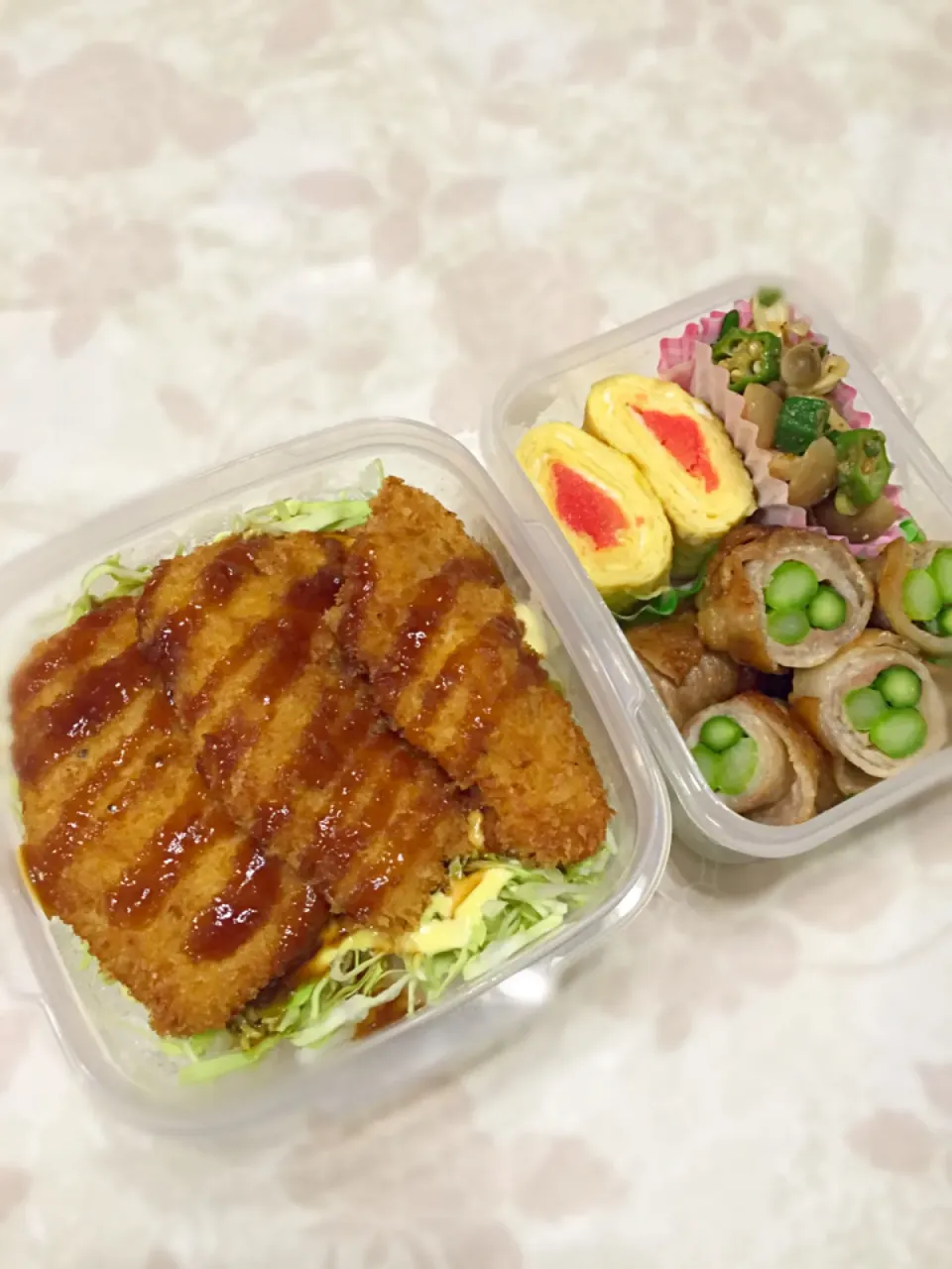 Snapdishの料理写真:ソースカツ弁当！|あけみさん