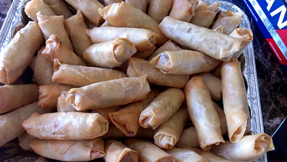 Homemade chicken spring rolls|paulaさん