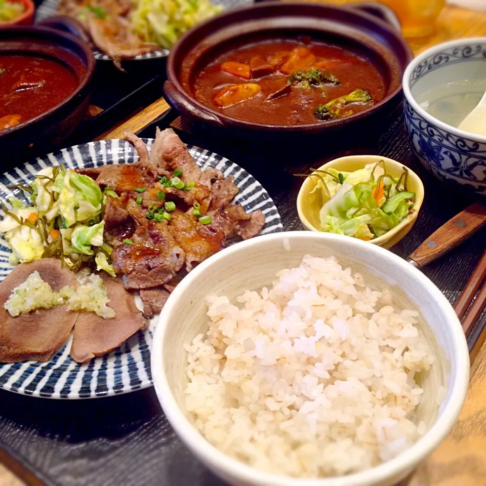 葱塩茹でタンとカルビとタンシチューセット|ヒロリンさん