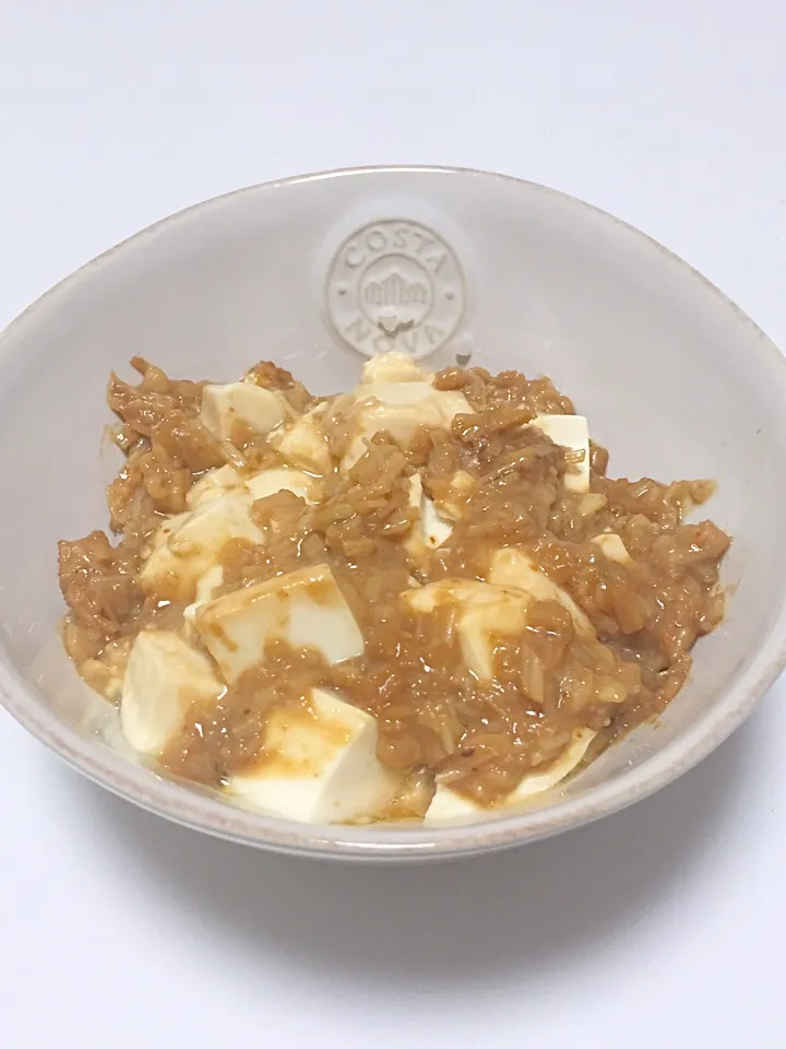 えのきだけ！の肉なし麻婆豆腐丼|おかもさん