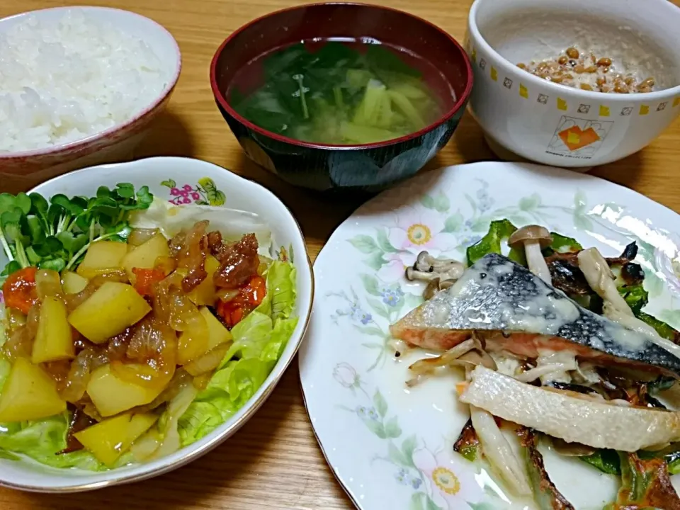 時短肉じゃがと鮭のチーズ焼き|Shinji Matsuokaさん