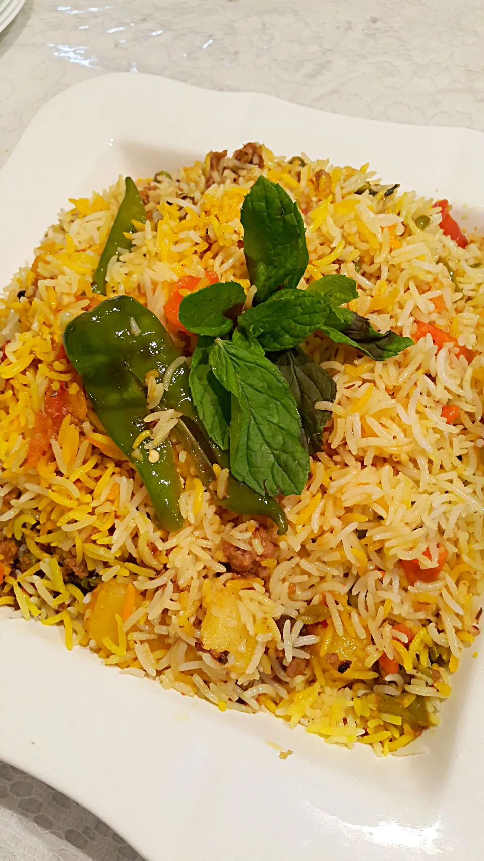 vege n mince biryani rice|hinaさん