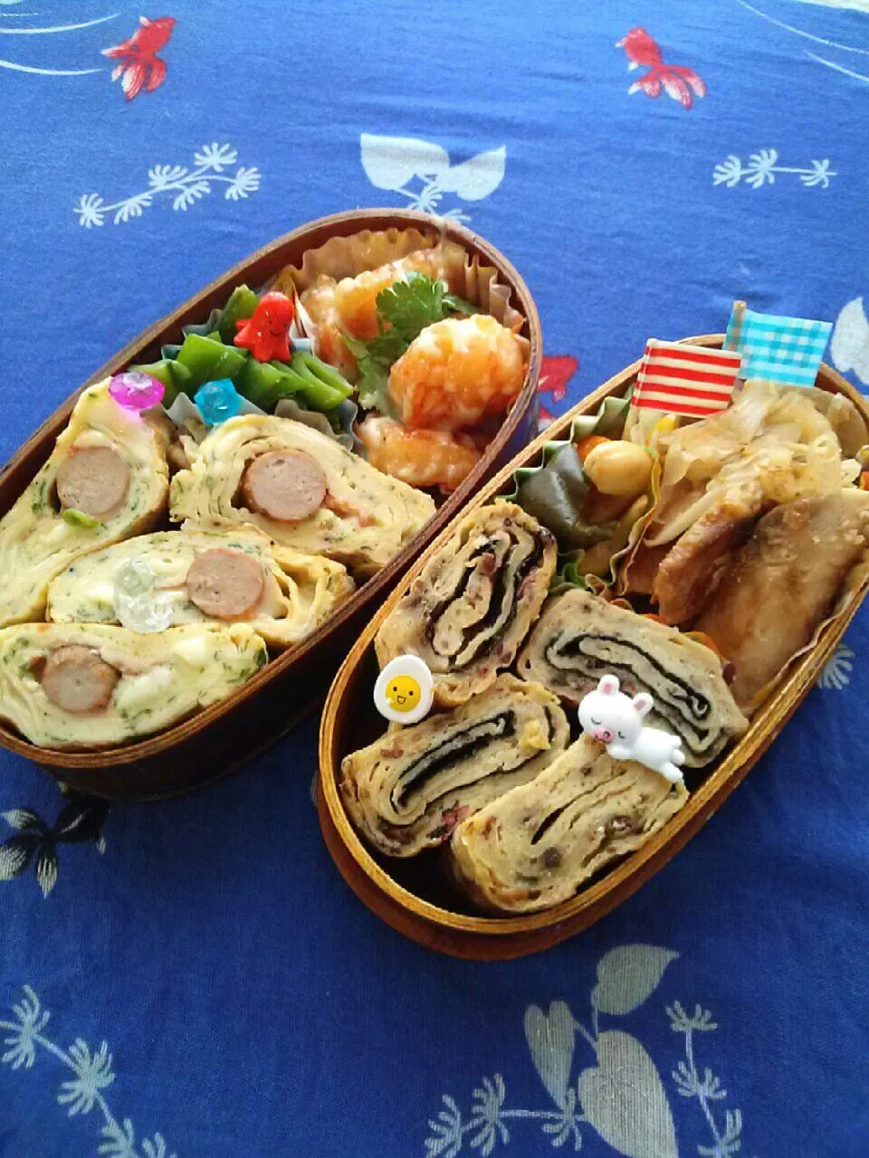 Snapdishの料理写真:エビマヨ & 玉子焼きお弁当♪ヽ(´▽｀)/|ゆず( ˘ ³˘)♥さん