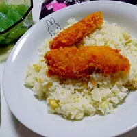 Snapdishの料理写真:バガリポロ(そら豆ご飯)&白身魚フライ|YUKARIさん