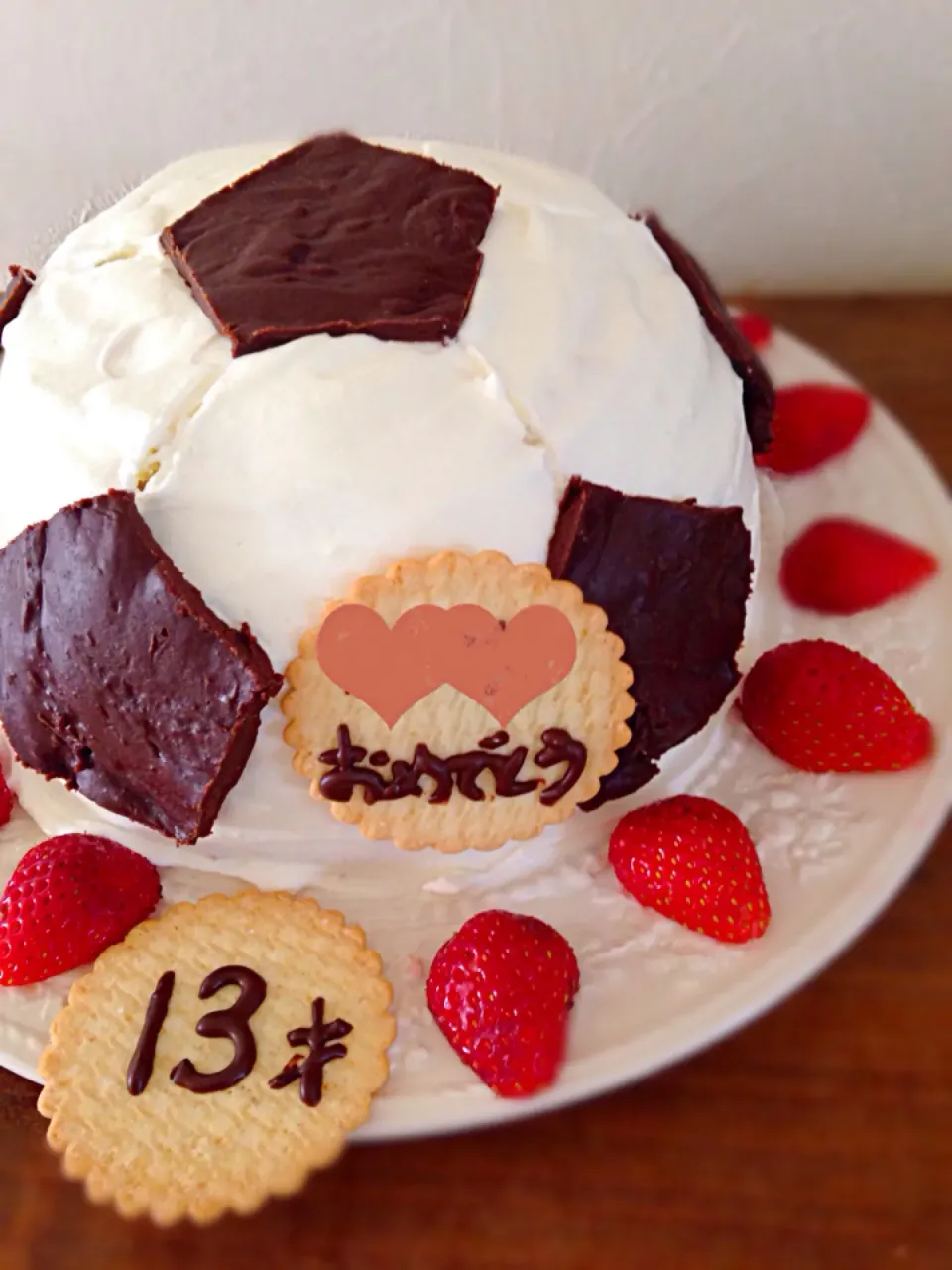 サッカーボール型のケーキ|akikoさん