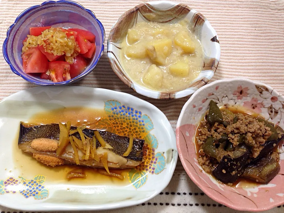 子持ちカレイの煮付😃晩ごはん|ほなさん