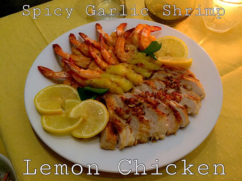 Spicy Garlic Shrimp and Lemon Chicken|jovelyn cortesさん