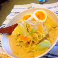 Snapdishの料理写真:豆乳味噌ラーメン風|Reina Saruwatariさん