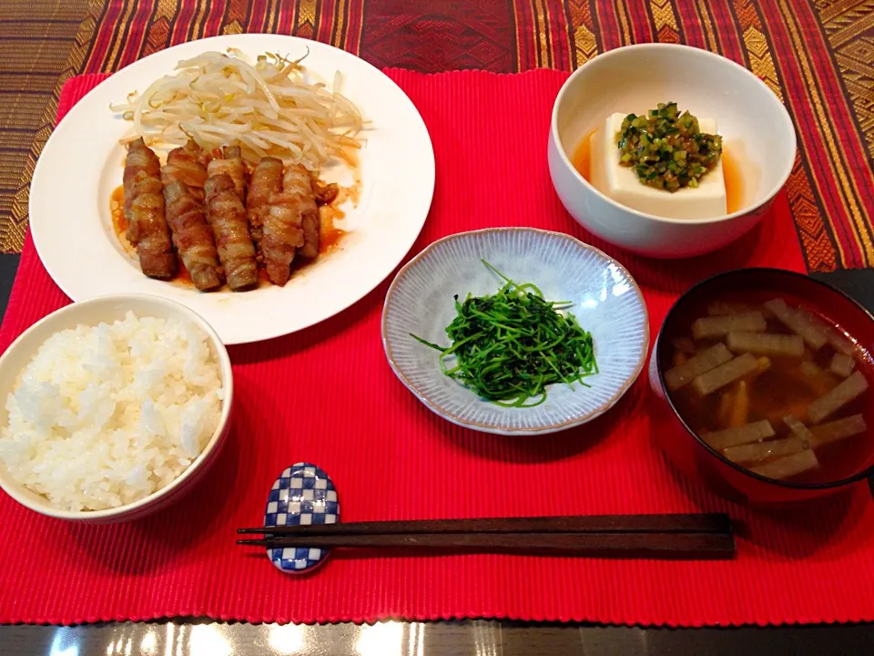 肉巻き定食|あーしょかぽんさん