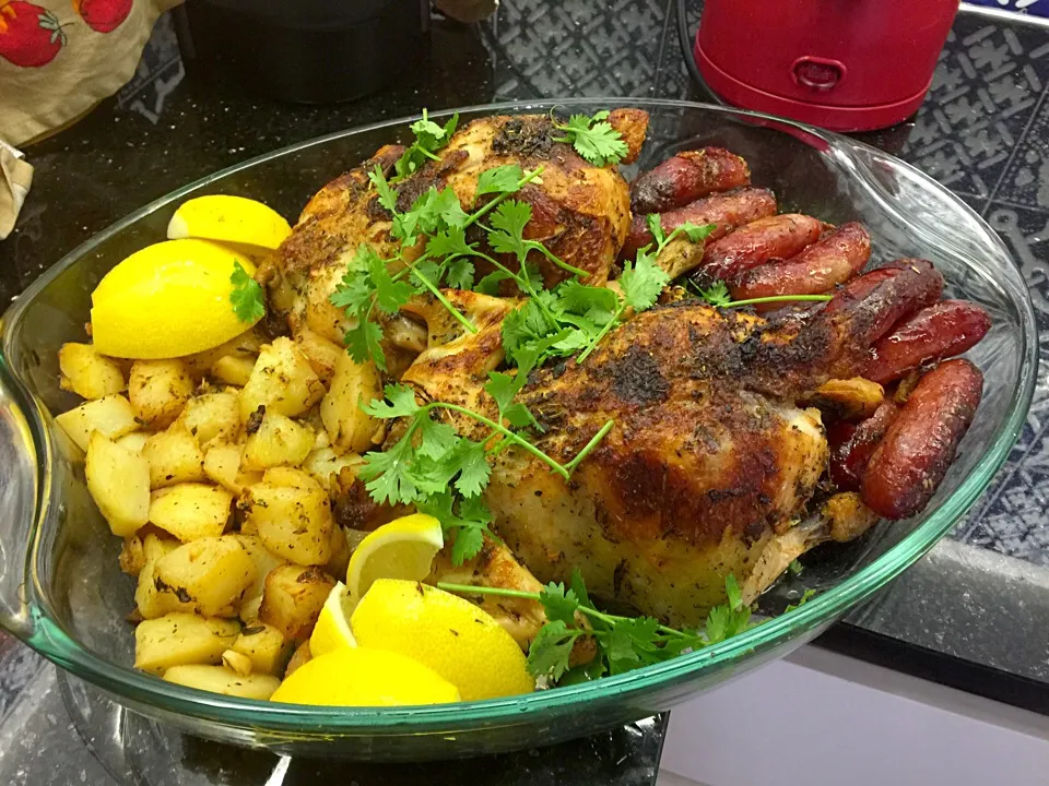 Snapdishの料理写真:Rustic Country Lemon Butter Herbs Roast Chicken|Colleen Teoさん