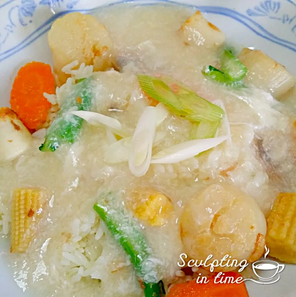 Mui Fan - rice with scallops n veg in gravy|Chua Jeanさん