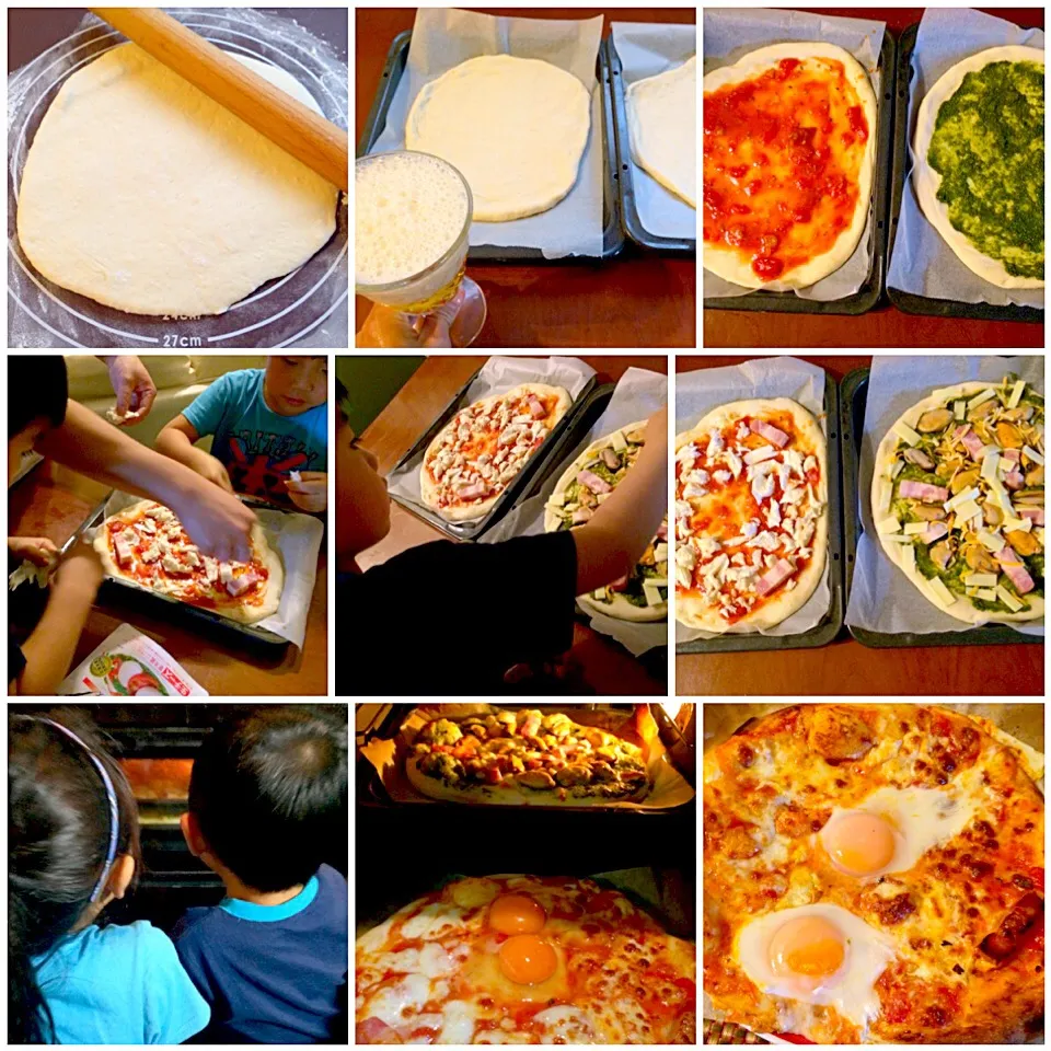 Snapdishの料理写真:making Pizza🍕手作りピッツァ by kids&Me|🌈Ami🍻さん