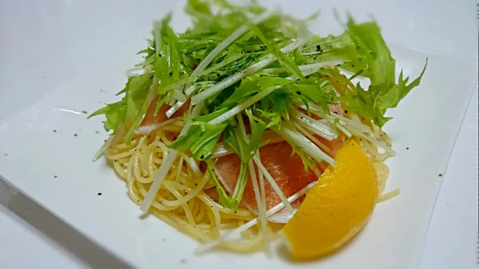 生ハムと水菜の冷製パスタ|伊藤央さん