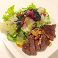 Snapdishの料理写真:ランプ肉のステーキ|濱田伸治さん