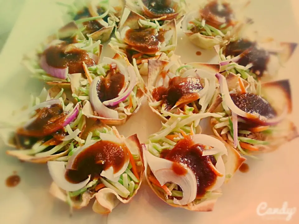 Hawaiian BBQ Pork Wonton Cups|Courtney Alizabet Riess Handelさん