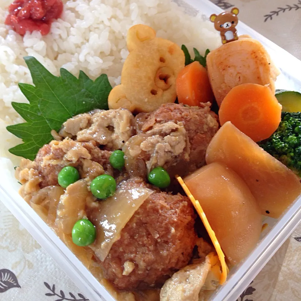 ミニメンチカツ煮弁当|マダム りらくまさん